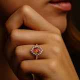 Vega – Anillo rubí halo