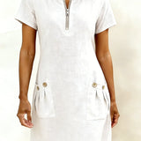 Cristina – Vestido de algodón con cremallera