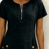 Cristina – Vestido de algodón con cremallera