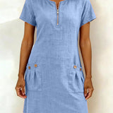 Cristina – Vestido de algodón con cremallera