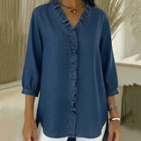 Lucía | Blusa denim fluida con cuello en V
