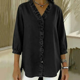 Lucía | Blusa denim fluida con cuello en V