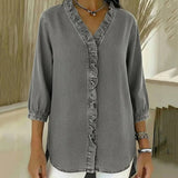 Lucía | Blusa denim fluida con cuello en V