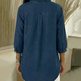 Lucía | Blusa denim fluida con cuello en V