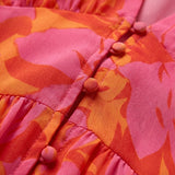 Zafira – Vestido largo estampado con escote en V
