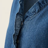 Marta – Blusa denim de cuello en V