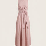Aina – Vestido largo fluido con lazo