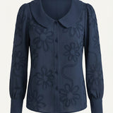 Sirena – Blusa bordada con cuello redondo