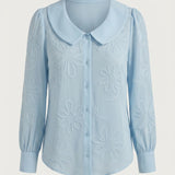 Sirena – Blusa bordada con cuello redondo
