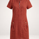 Cristina – Vestido de algodón con cremallera