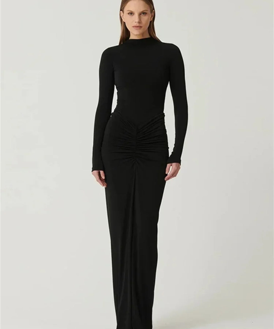 Regina - Vestido Largo Elegante con Fruncido