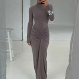 Regina - Vestido Largo Elegante con Fruncido