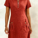 Cristina – Vestido de algodón con cremallera
