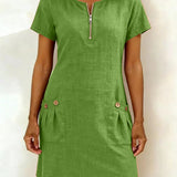 Cristina – Vestido de algodón con cremallera