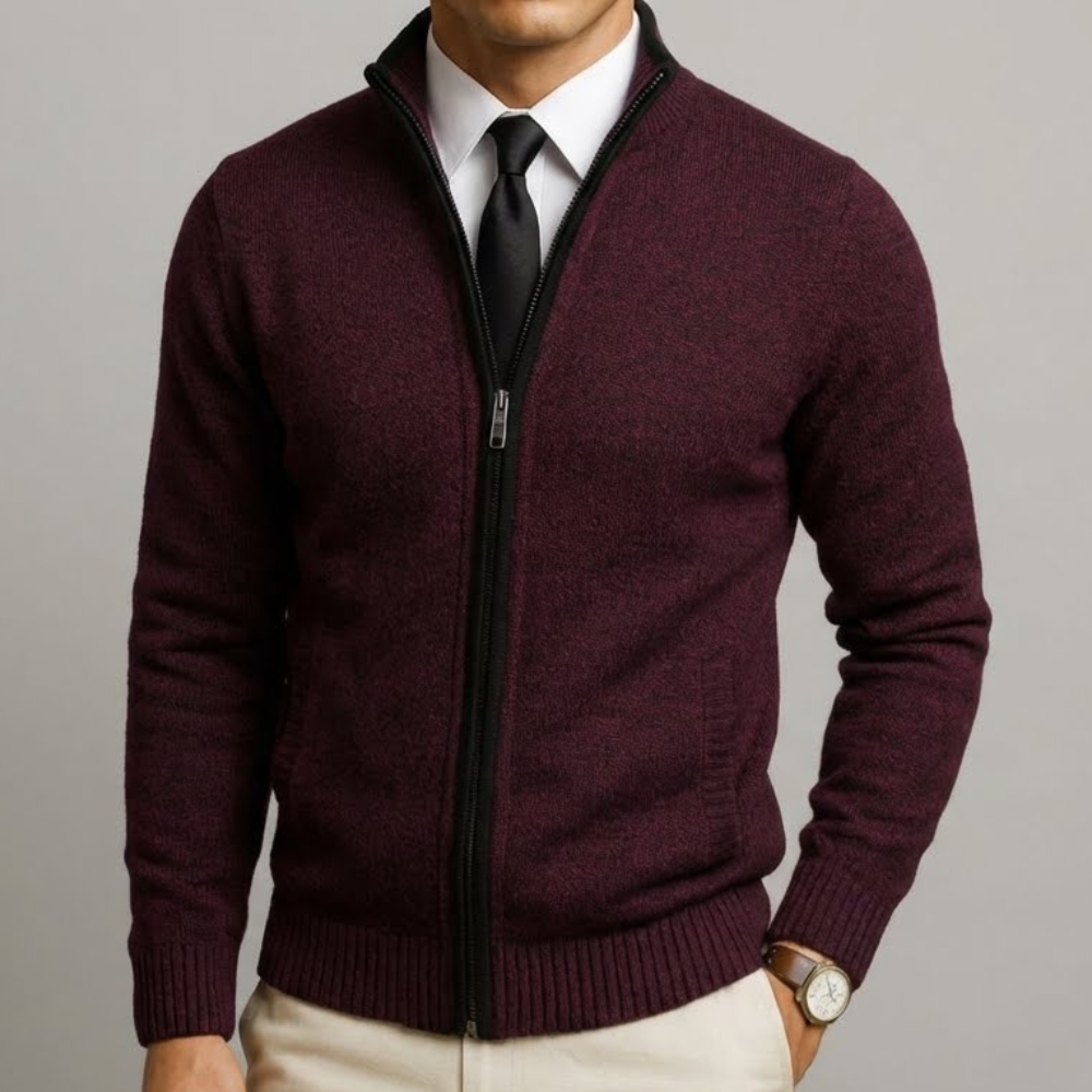 Ramiro – Cárdigan de lana con cremallera