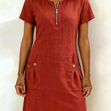 Cristina – Vestido de algodón con cremallera