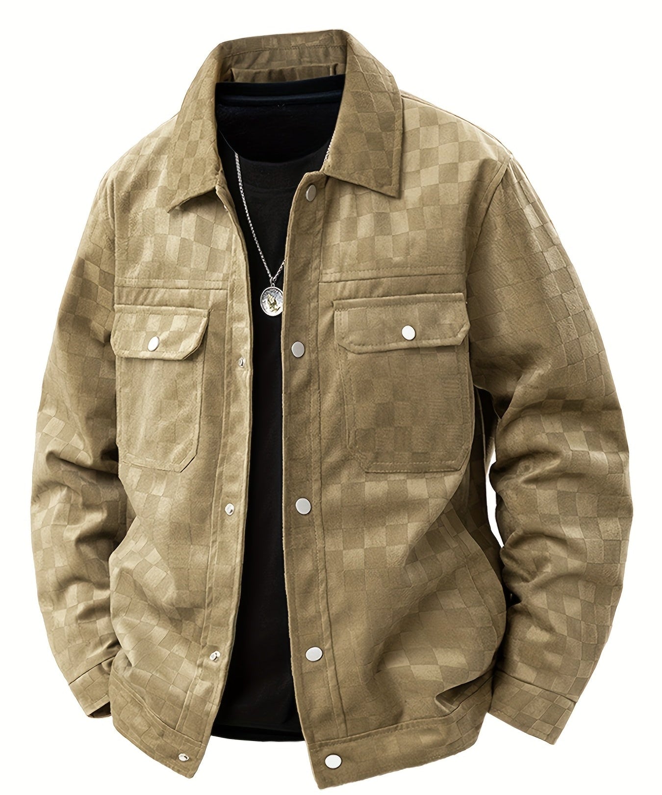 Marvin | Chaqueta Suede con Estampado de Cuadros